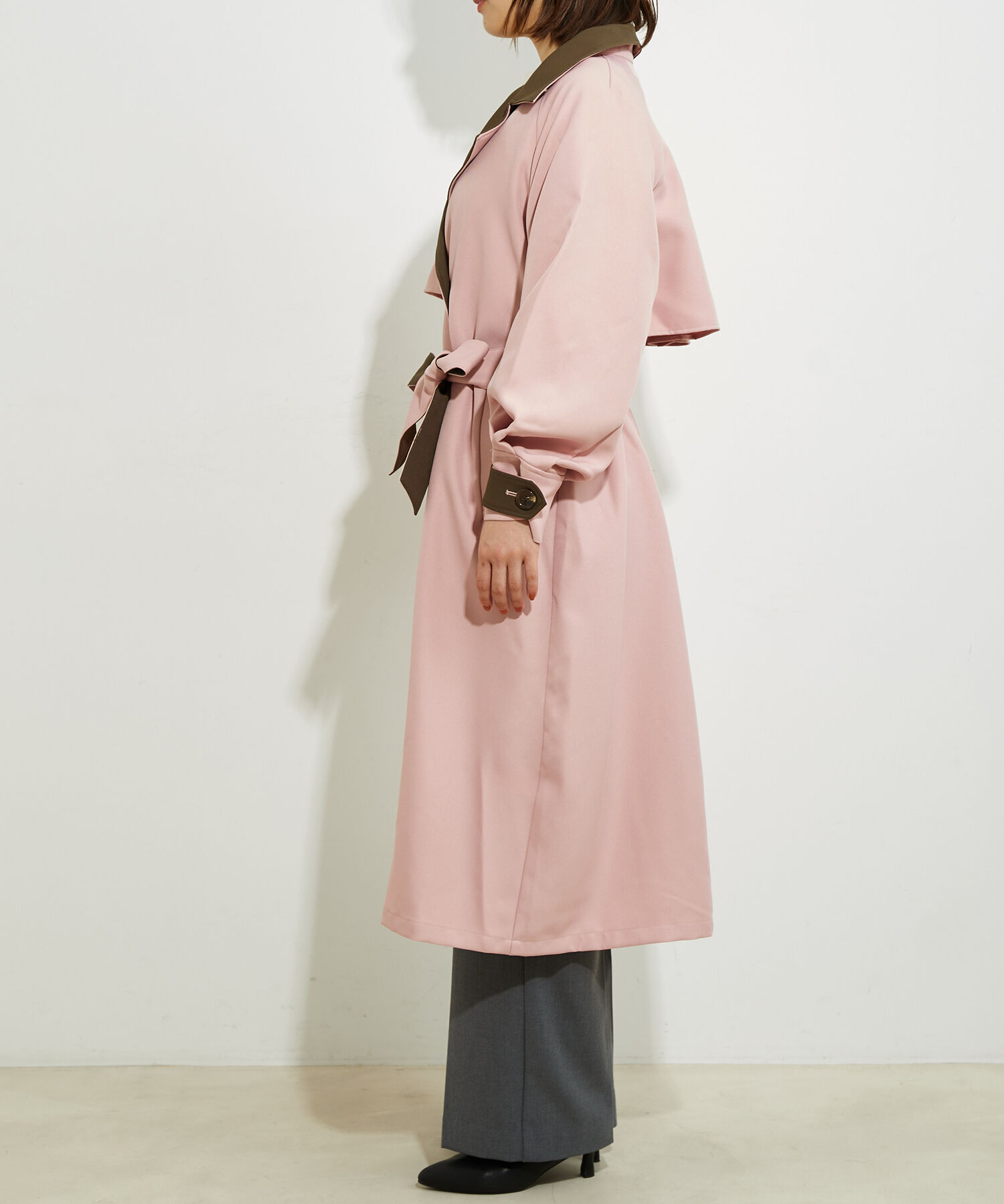 vis-a-vis「【WEB限定】配色カラーで魅せるスタンドカラーオーバーサイズトレンチコート」|トレンチコート|