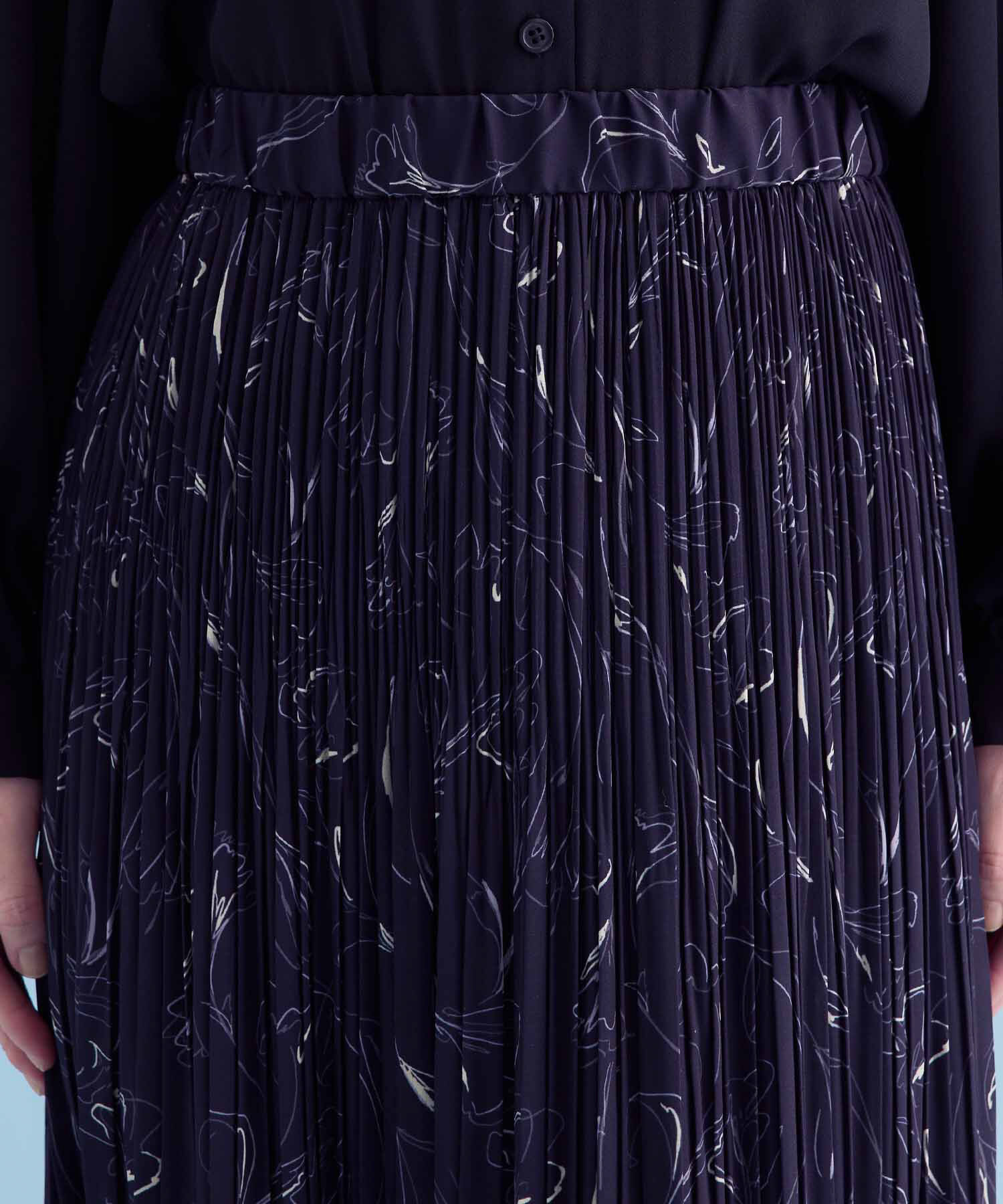 VIS「【セットアップ対応】フラワープリントIラインプリーツスカート[sustainable]」|スカート|