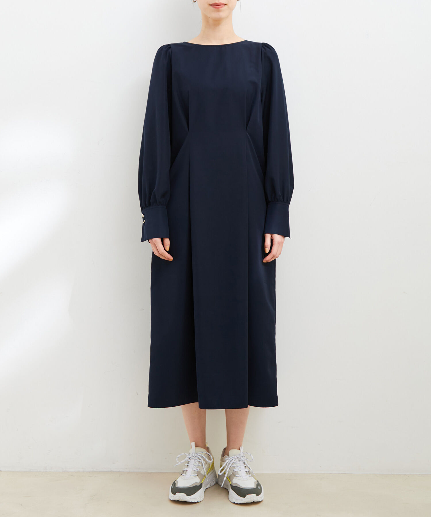 VIS「ウエストタックゴールドボタン付きワンピース」|ワンピース|