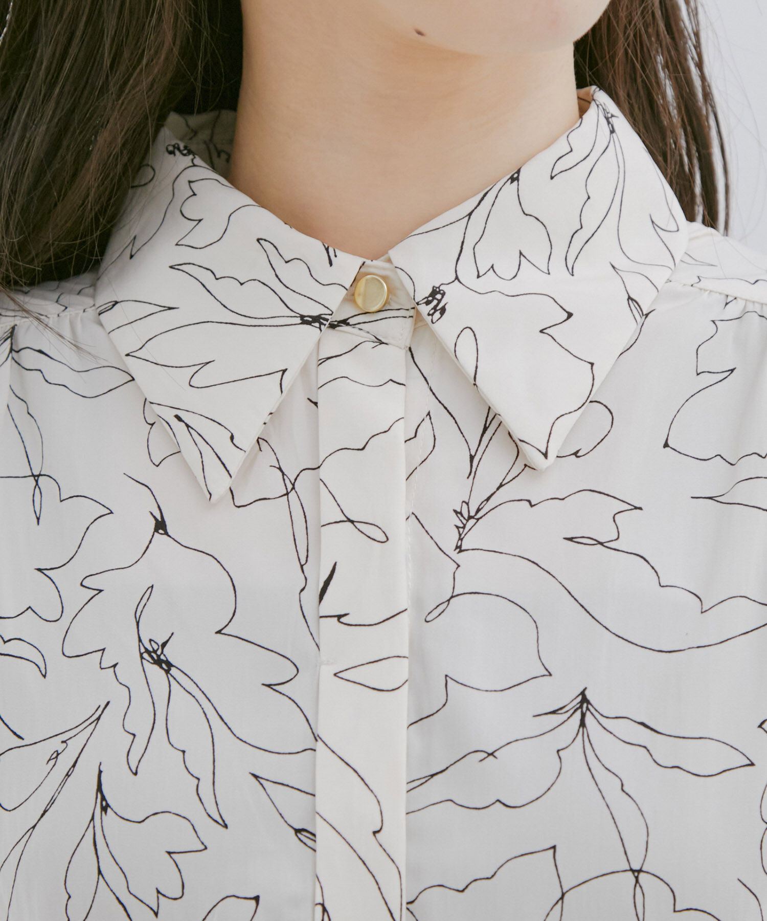 VIS「【セットアップ対応・洗える】ウエストリボンギャザーとろみシャツ」|シャツ・ブラウス|