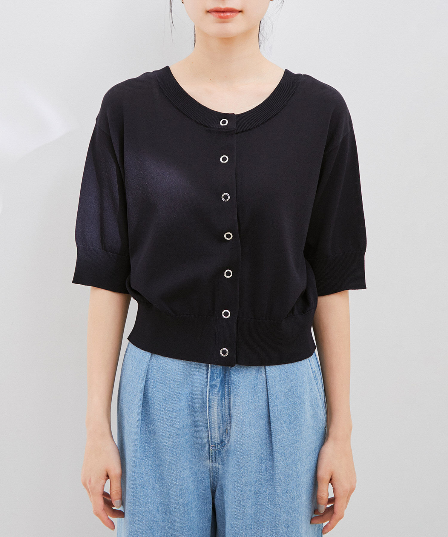 VIS「【UVケア・接触冷感】【2WAY】5分袖カーディガン」|カーディガン|