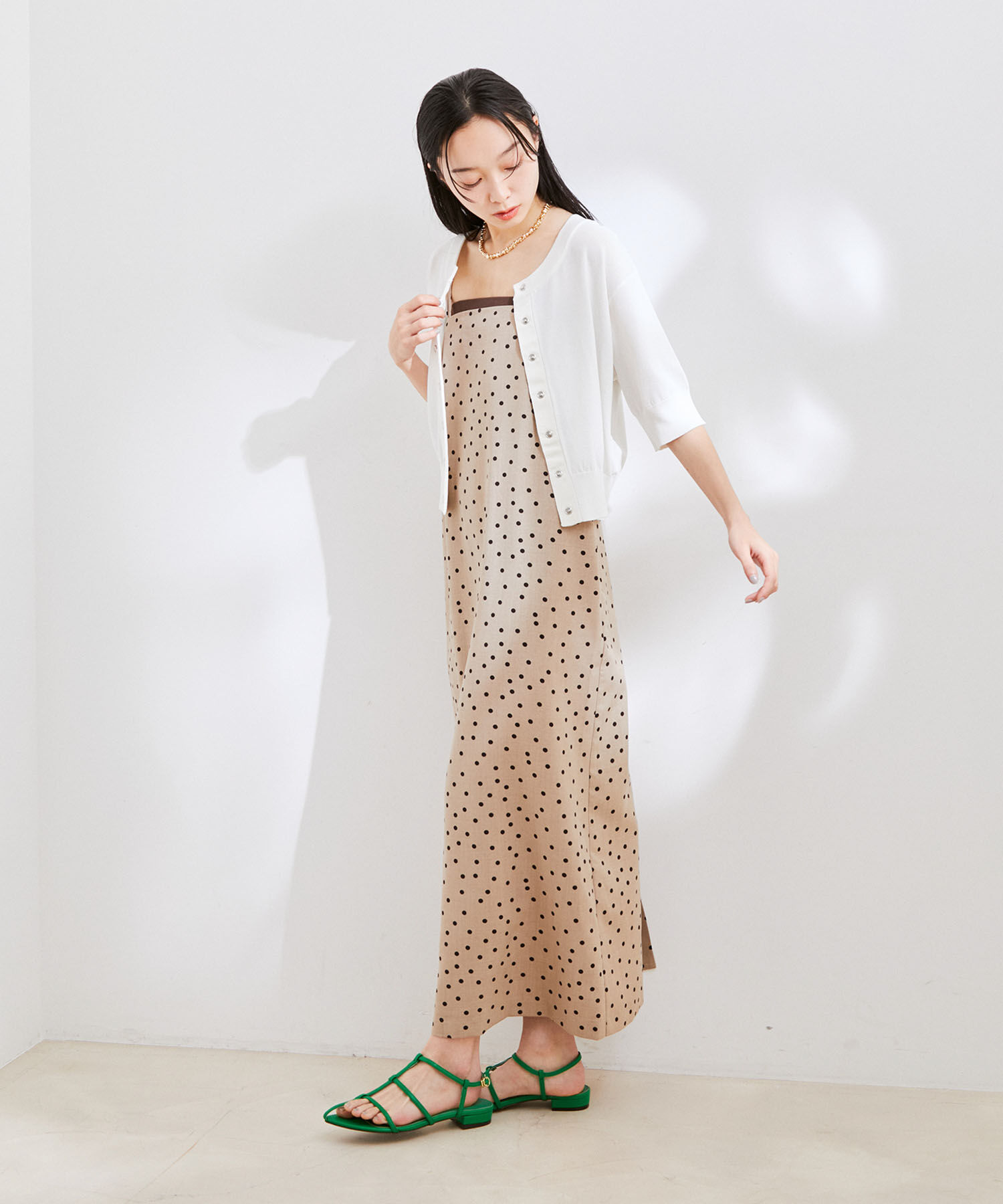 VIS「【UVケア・接触冷感】【2WAY】5分袖カーディガン」|カーディガン|