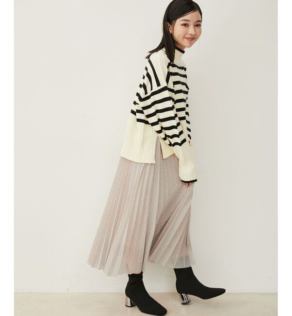 VIS「【保温・抗菌防臭】スクエアトゥニットショートブーツ」|ロングブーツ|