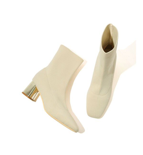 VIS「【保温・抗菌防臭】スクエアトゥニットショートブーツ」|ロングブーツ|