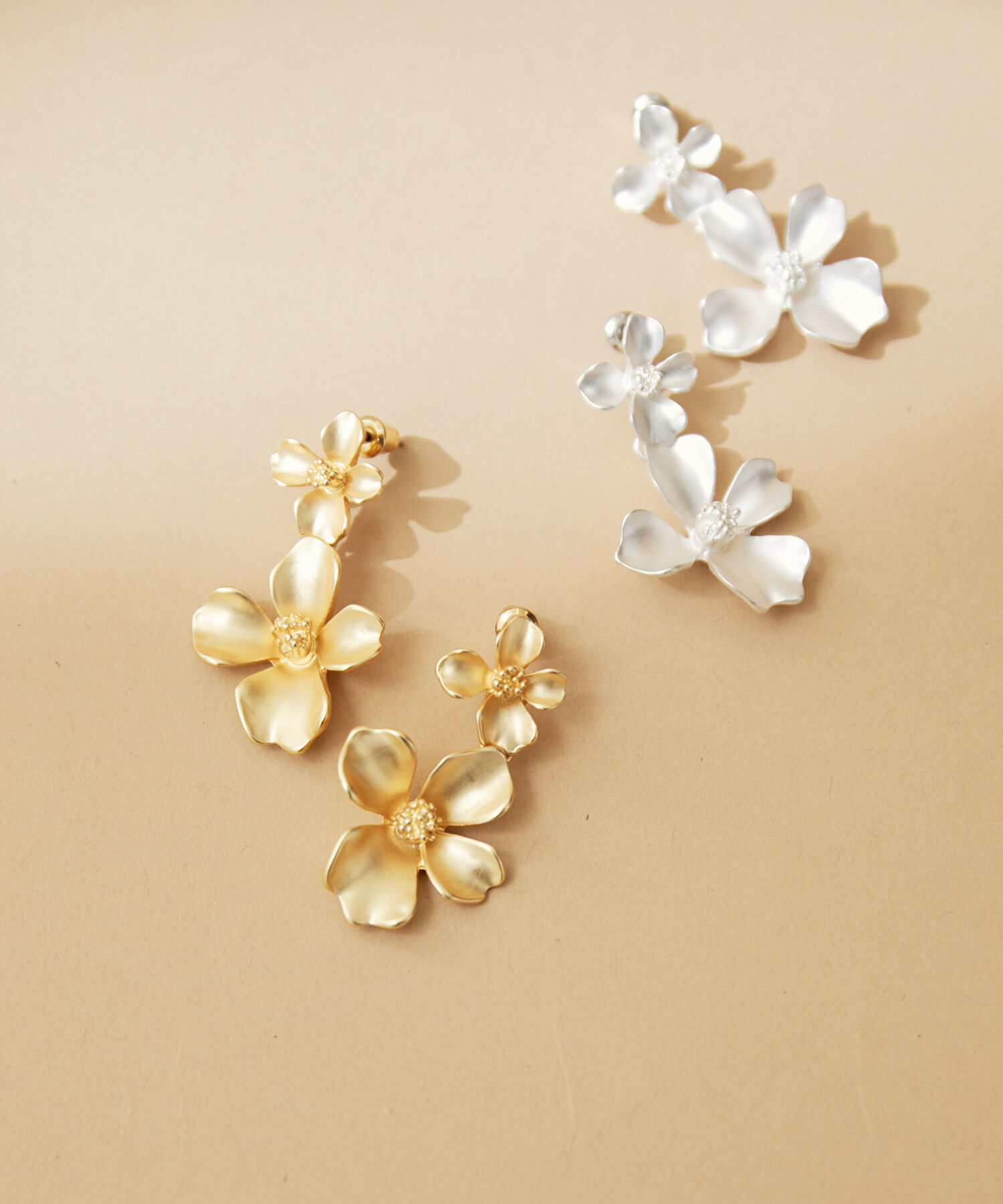 VIS「ダブルフラワーピアス」|ピアス|ゴールド(90)