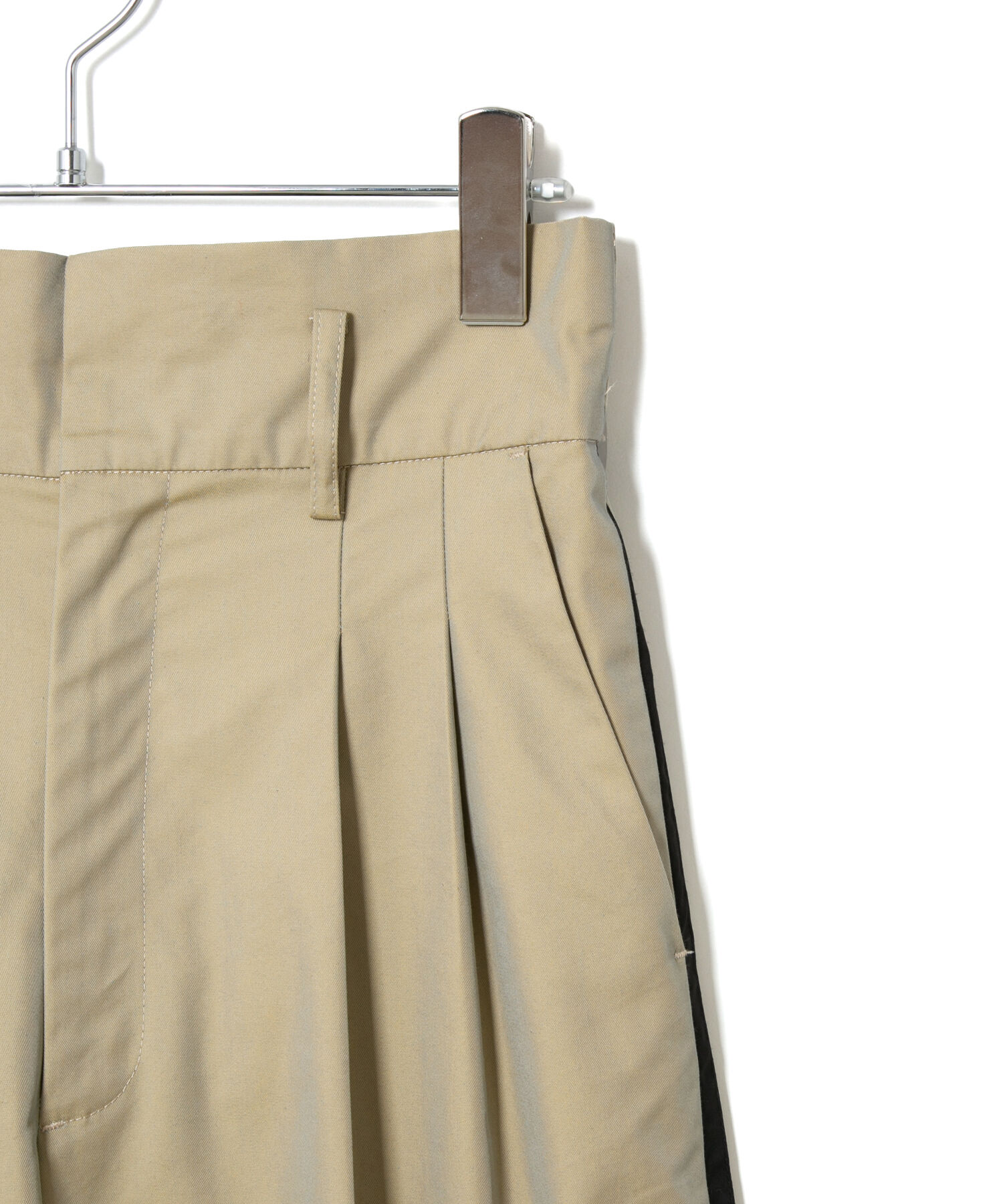 VIS「【洗える】サイドラインワイドパンツ」|スラックス|