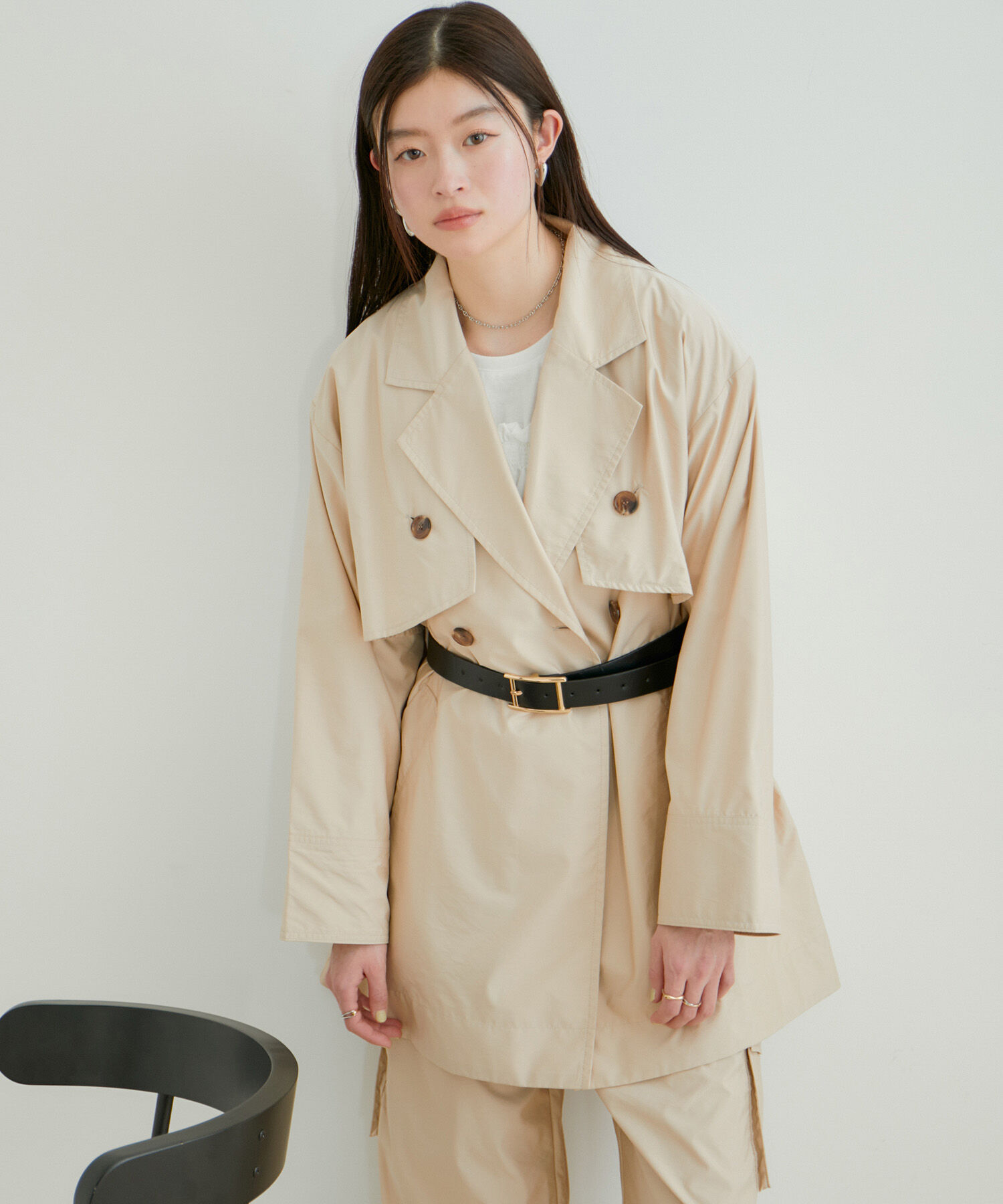 VIS「【セットアップ対応】マルチWAYミドル丈ジレトレンチコート」|トレンチコート|