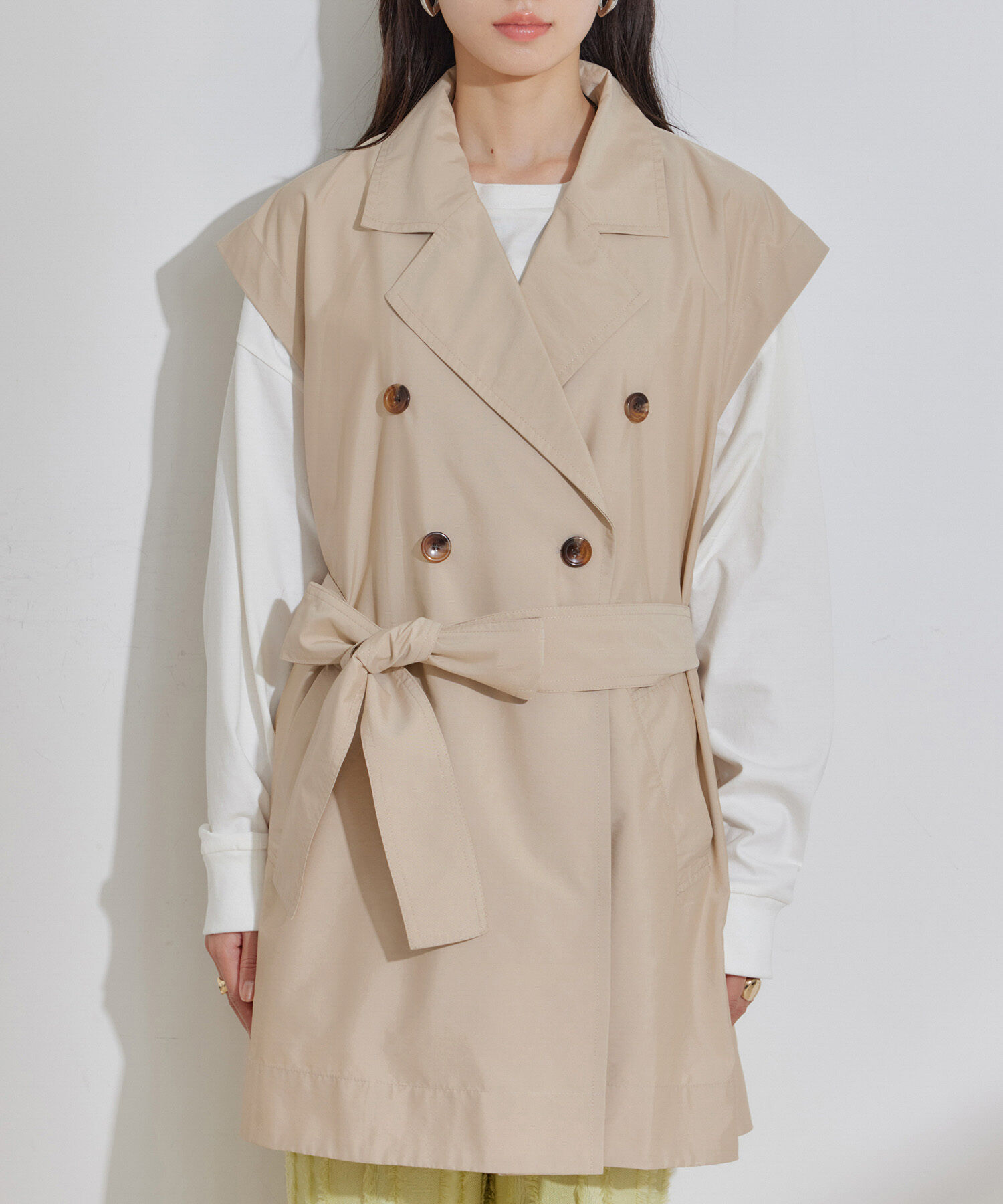 VIS「【セットアップ対応】マルチWAYミドル丈ジレトレンチコート」|トレンチコート|
