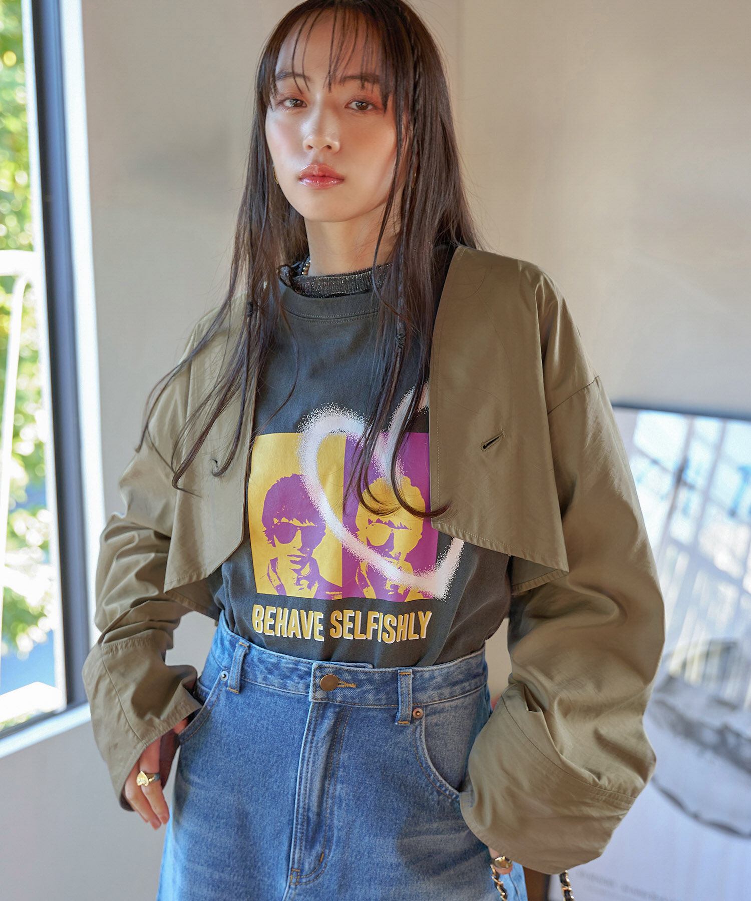 VIS「【セットアップ対応】マルチWAYミドル丈ジレトレンチコート」|トレンチコート|