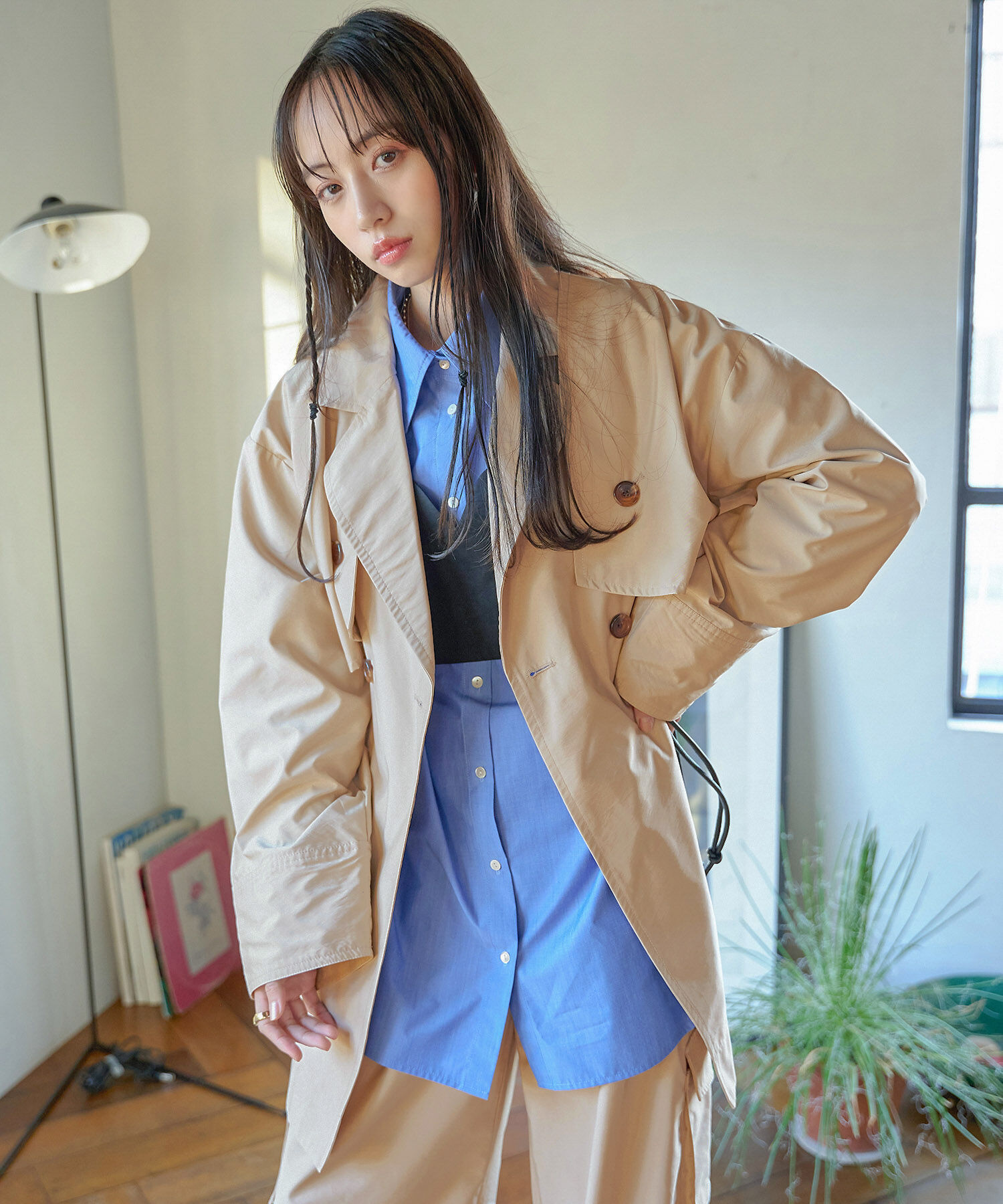 VIS「【セットアップ対応】マルチWAYミドル丈ジレトレンチコート」|トレンチコート|