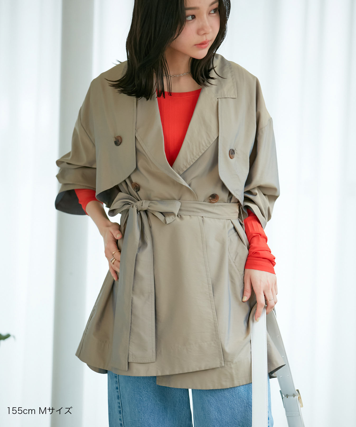 VIS「【セットアップ対応】マルチWAYミドル丈ジレトレンチコート」|トレンチコート|