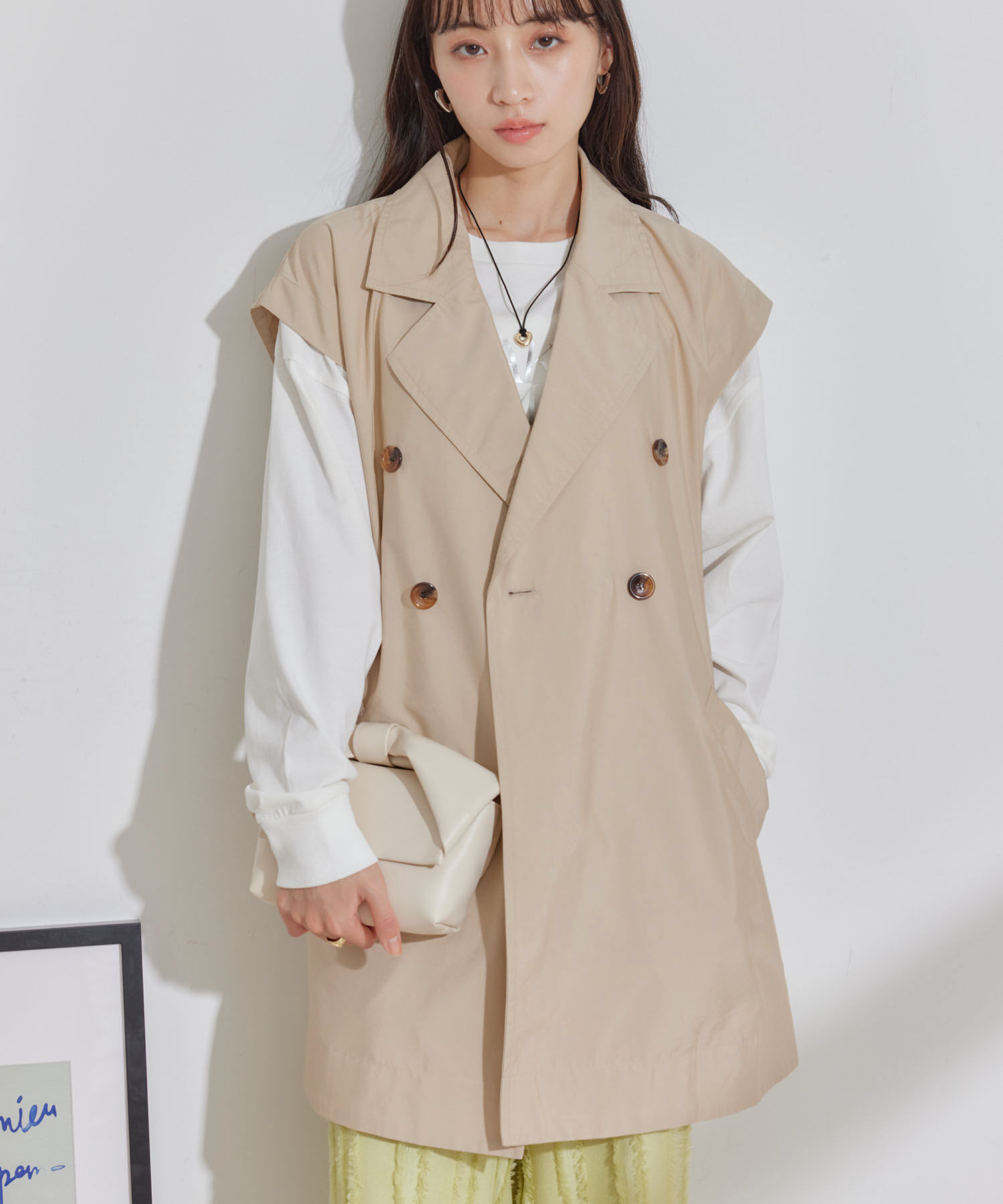 VIS「【セットアップ対応】マルチWAYミドル丈ジレトレンチコート」|トレンチコート|