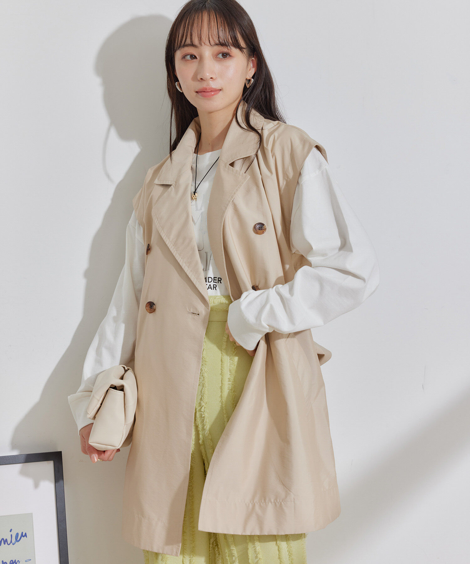 VIS「【セットアップ対応】マルチWAYミドル丈ジレトレンチコート」|トレンチコート|