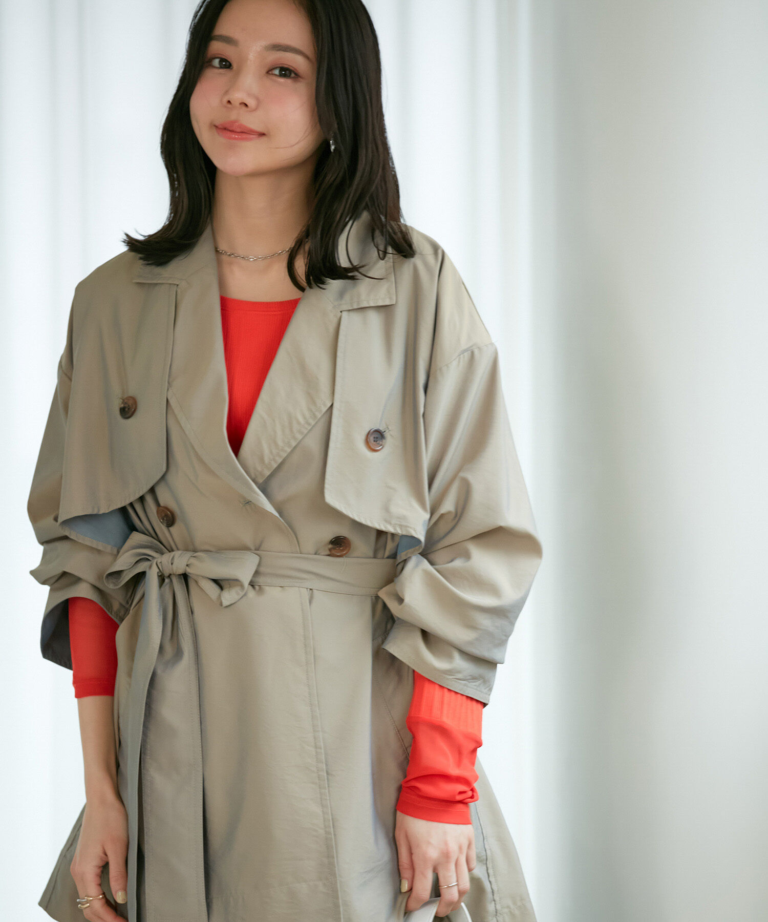 VIS「【セットアップ対応】マルチWAYミドル丈ジレトレンチコート」|トレンチコート|