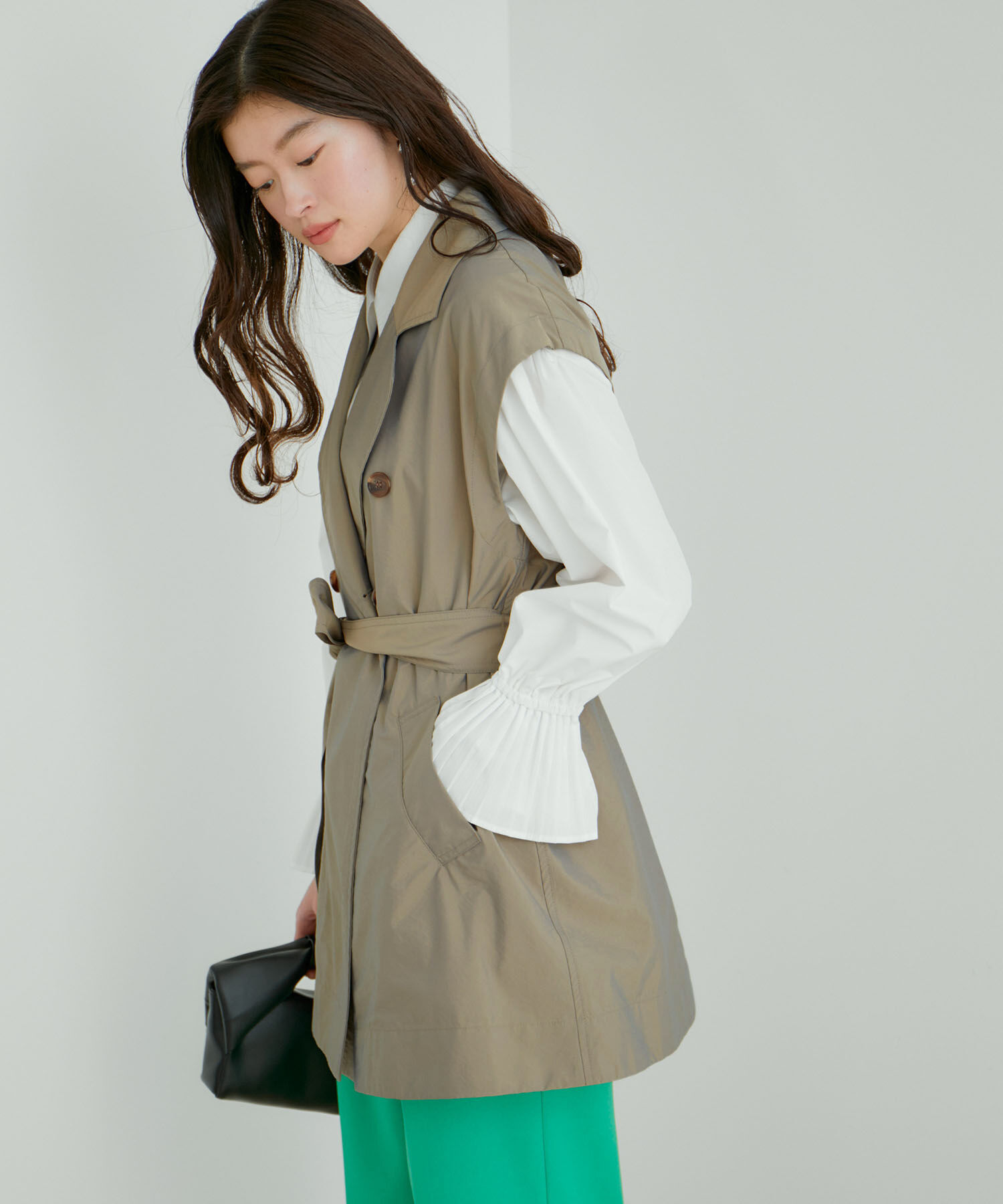 VIS「【セットアップ対応】マルチWAYミドル丈ジレトレンチコート」|トレンチコート|