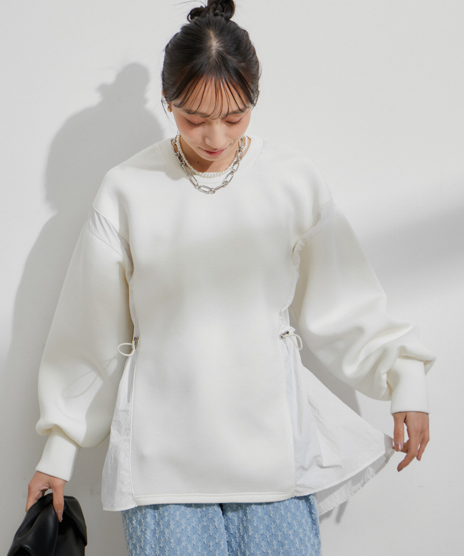 VIS「【スフレタッチシリーズ】ドロストドッキングチュニックプルオーバー」|その他|