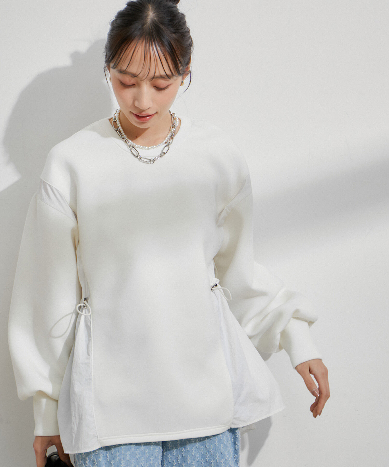 VIS「【スフレタッチシリーズ】ドロストドッキングチュニックプルオーバー」|その他|