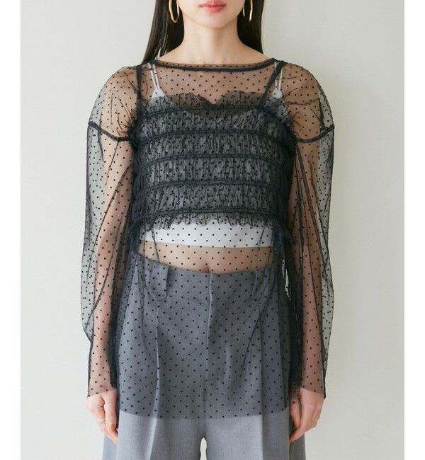 VIS「【SET】チュールレイヤードカットソー＆ビスチェキャミソール」|Tシャツ・カットソー|