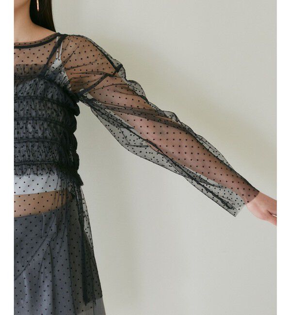 VIS「【SET】チュールレイヤードカットソー＆ビスチェキャミソール」|Tシャツ・カットソー|