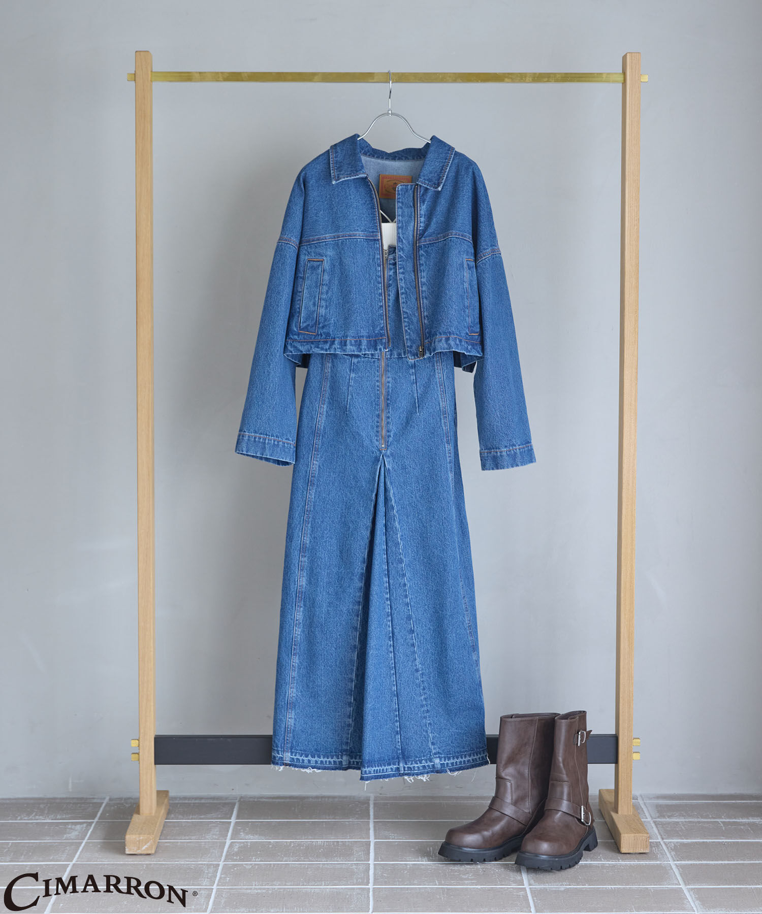 VIS「【CIMARRON】VIS別注リメイクライクデニムドレス」|ワンピース|