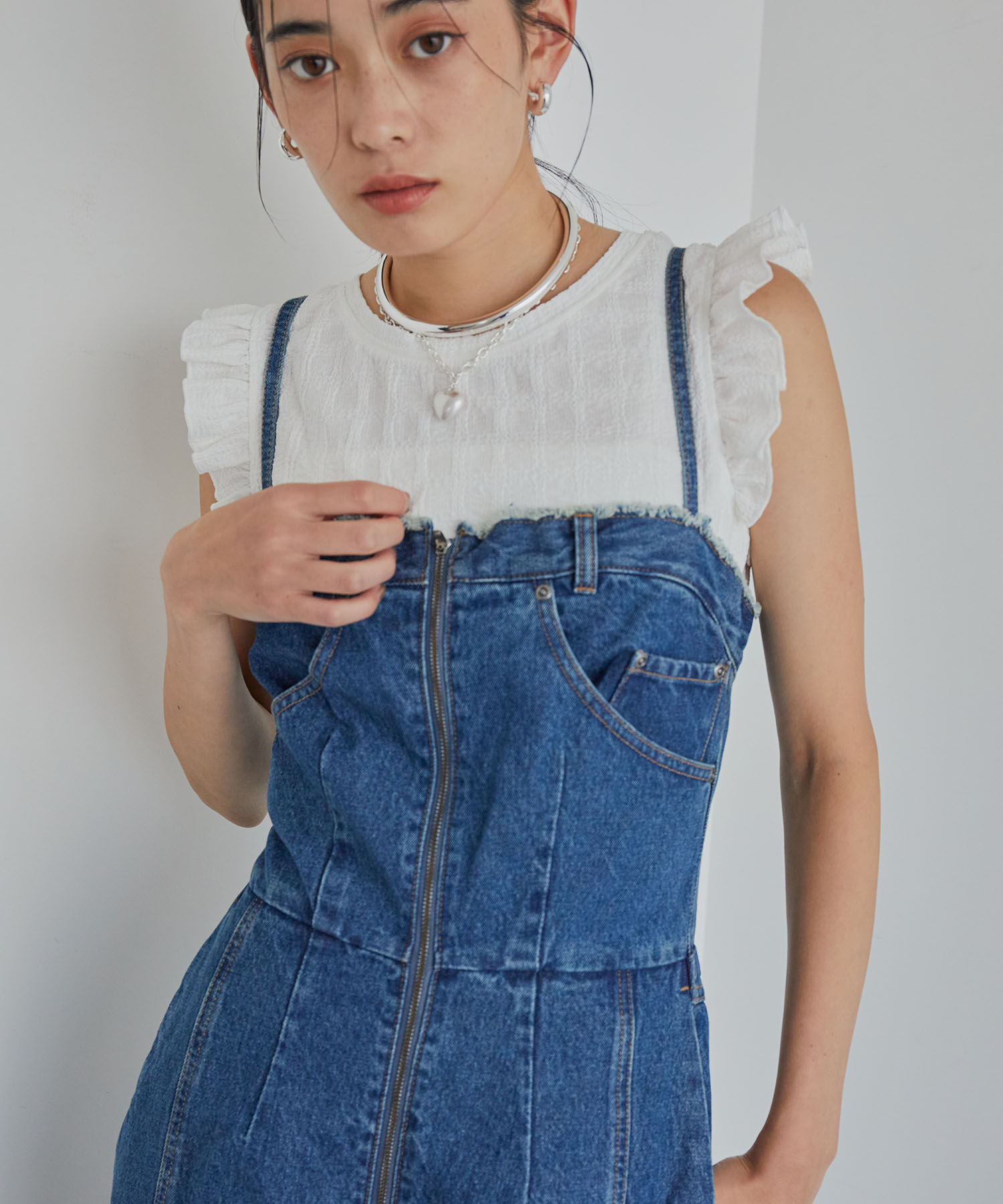 VIS「【CIMARRON】VIS別注リメイクライクデニムドレス」|ワンピース|