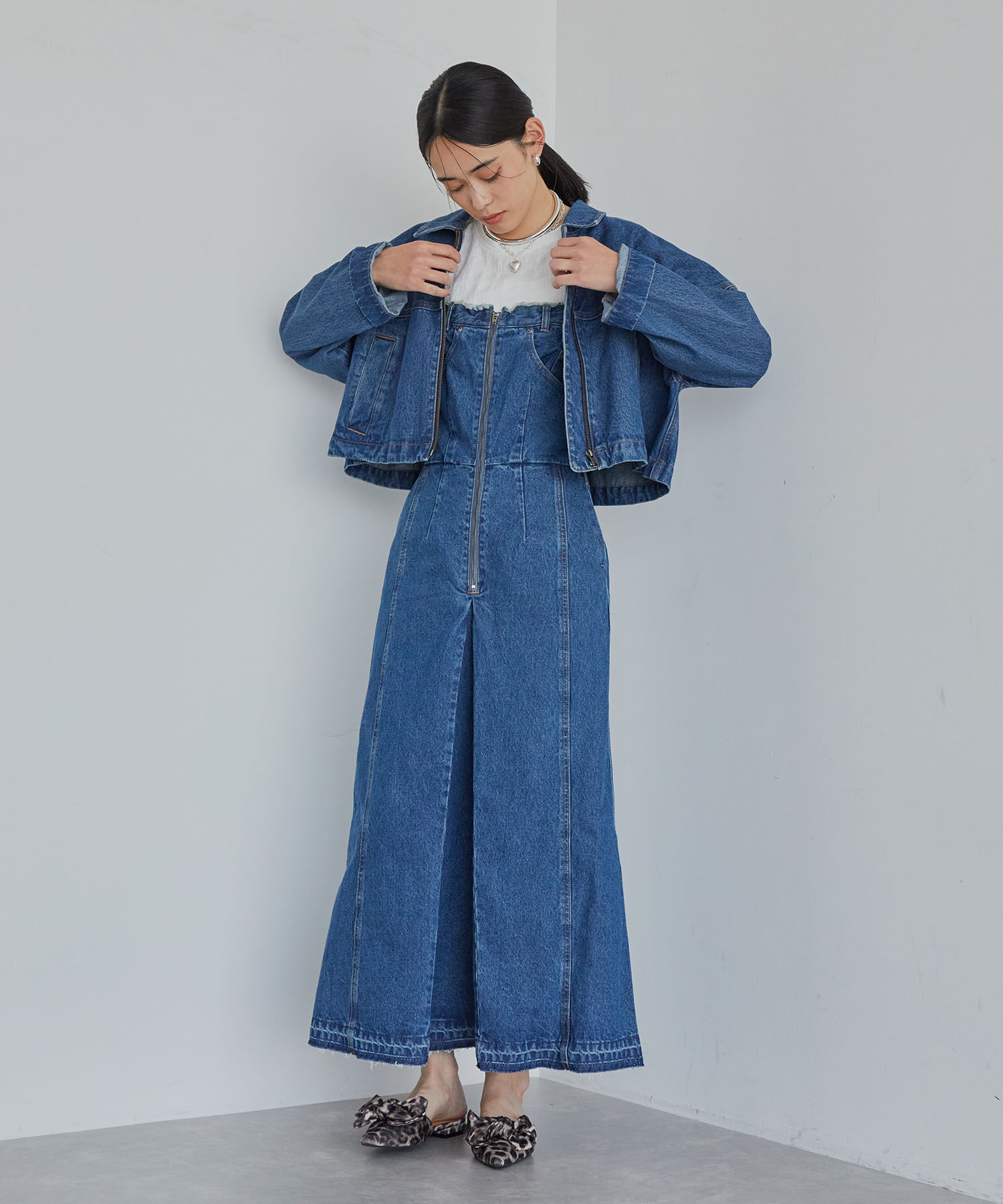 VIS「【CIMARRON】VIS別注リメイクライクデニムドレス」|ワンピース|