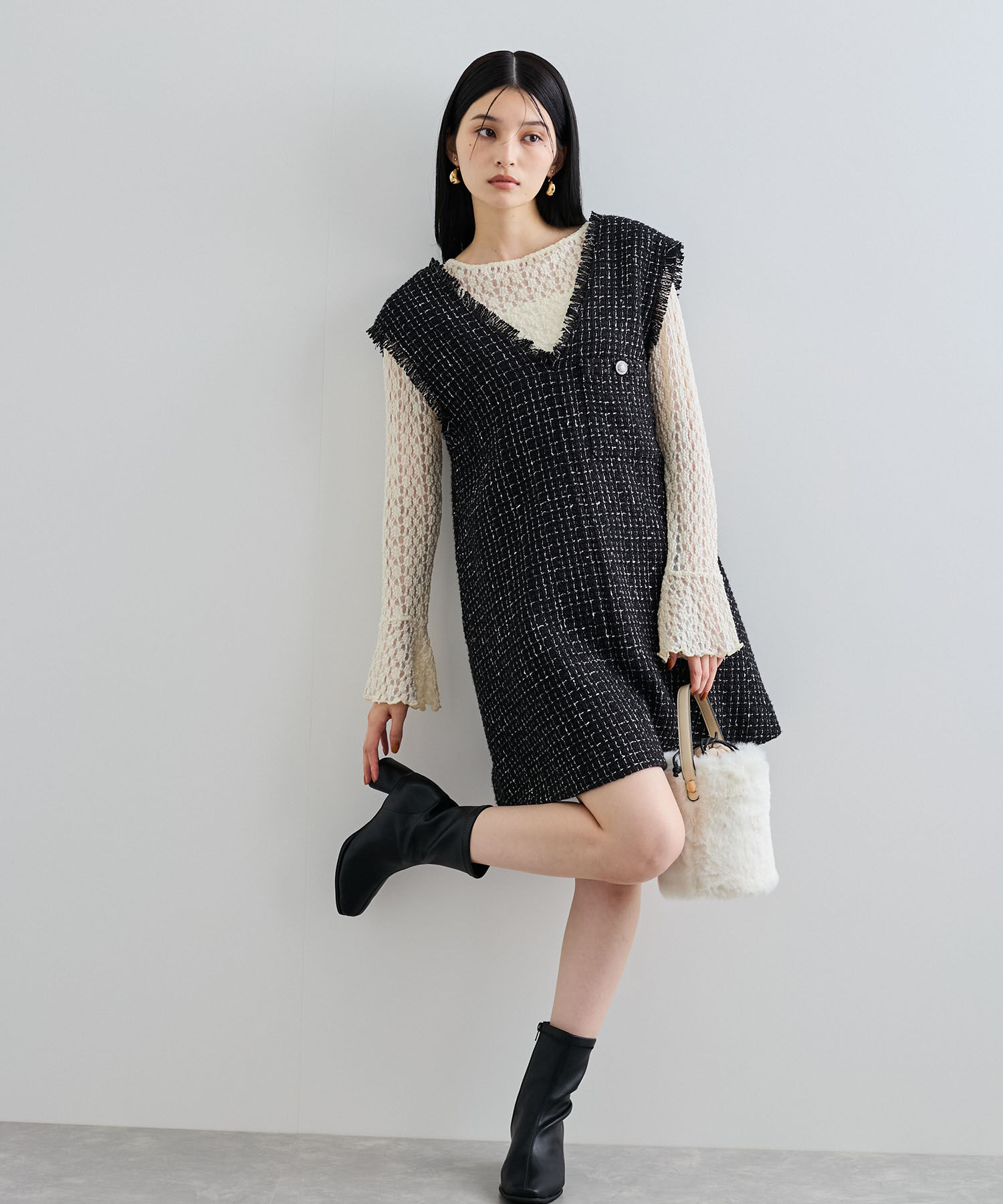 VIS「レースフレアースリーブトップス」|Tシャツ・カットソー|