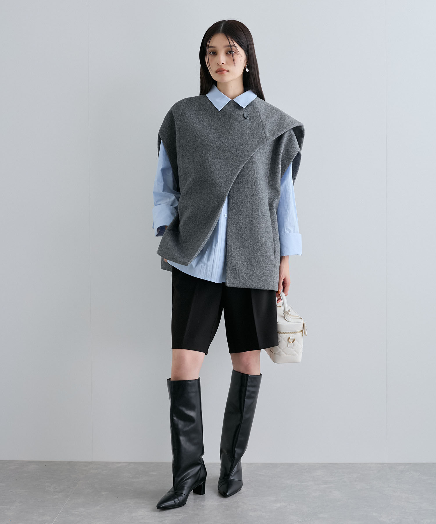 VIS「マフラーみたいに巻けるポンチョベスト」|ポンチョ・ケープ|