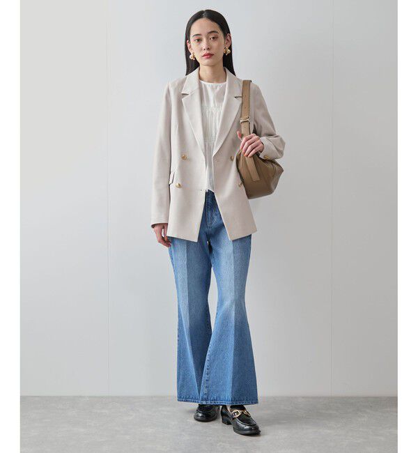 VIS「【美easy】コンフォートツイルWブレスト金ボタンテーラードジャケット【洗える/防シワ/UVケア】」|テーラードジャケット|