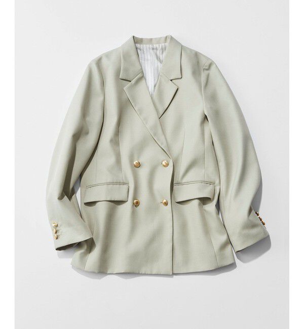 VIS「【美easy】コンフォートツイルWブレスト金ボタンテーラードジャケット【洗える/防シワ/UVケア】」|テーラードジャケット|