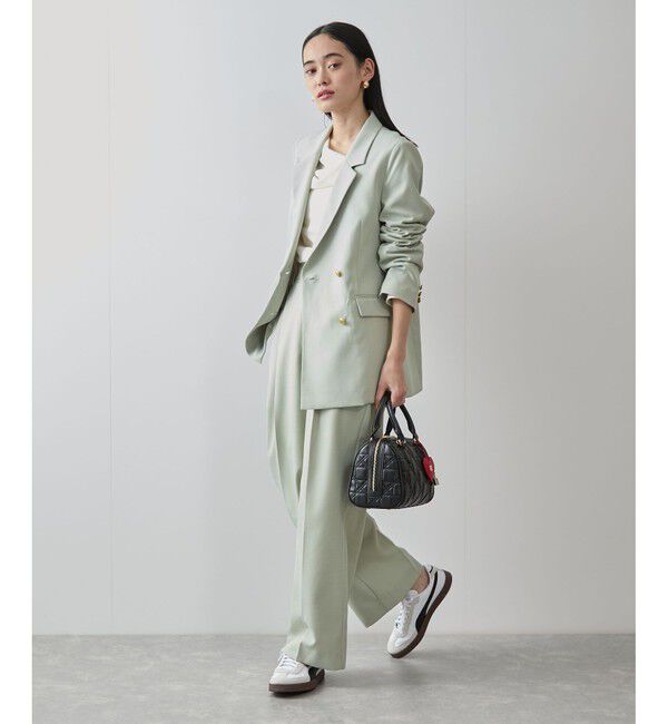 VIS「【美easy】コンフォートツイルWブレスト金ボタンテーラードジャケット【洗える/防シワ/UVケア】」|テーラードジャケット|