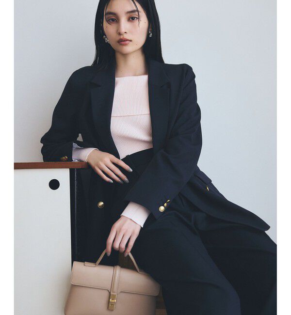 VIS「【美easy】コンフォートツイルWブレスト金ボタンテーラードジャケット【洗える/防シワ/UVケア】」|テーラードジャケット|ネイビー(40)