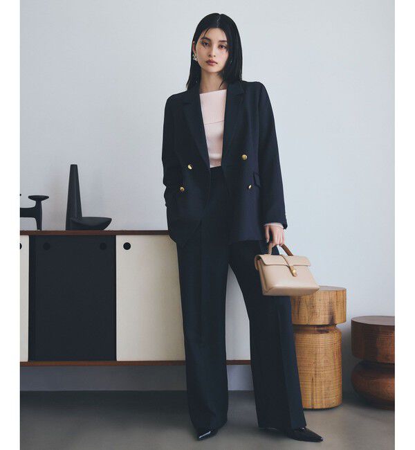 VIS「【美easy】コンフォートツイルWブレスト金ボタンテーラードジャケット【洗える/防シワ/UVケア】」|テーラードジャケット|