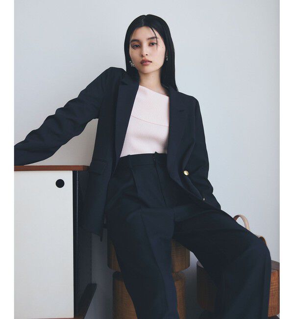 VIS「【美easy】コンフォートツイルWブレスト金ボタンテーラードジャケット【洗える/防シワ/UVケア】」|テーラードジャケット|