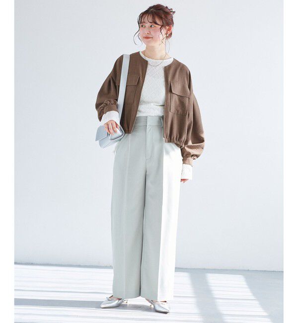 VIS「【WEB限定】気流染めリネンライクダブルポケットブルゾン【防シワ/UVケア/接触冷感/洗える】」|ブルゾン・スタジャン|