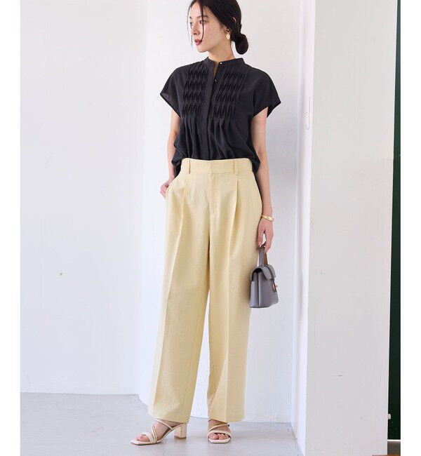 VIS「【接触冷感/洗える】気流染めスモッキングブラウス」|シャツ・ブラウス|