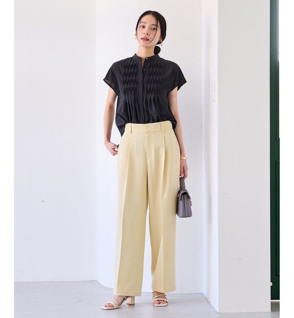 VIS「【接触冷感/洗える】気流染めスモッキングブラウス」|シャツ・ブラウス|