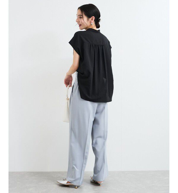 VIS「【接触冷感/洗える】気流染めスモッキングブラウス」|シャツ・ブラウス|