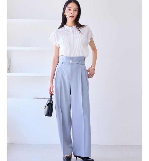 VIS「【接触冷感/洗える】気流染めスモッキングブラウス」|シャツ・ブラウス|