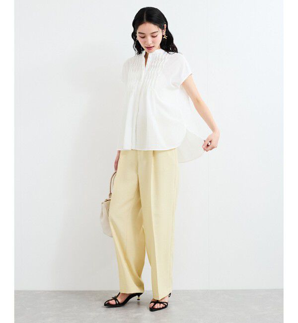 VIS「【接触冷感/洗える】気流染めスモッキングブラウス」|シャツ・ブラウス|