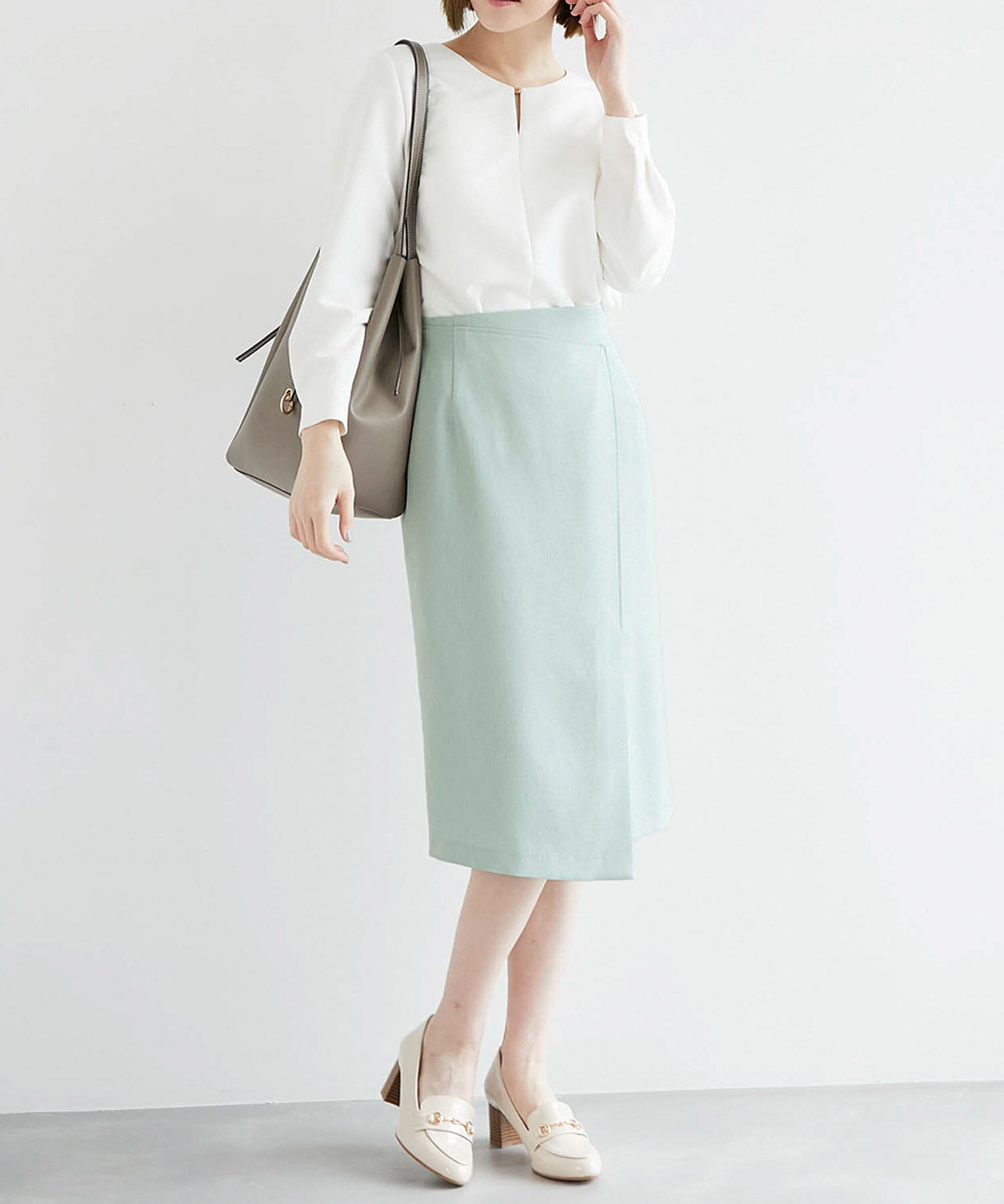 Rope&rsquo;Picnic「【UVカット＆マシンウォッシャブル】リネンライクラップスカート」|スカート|