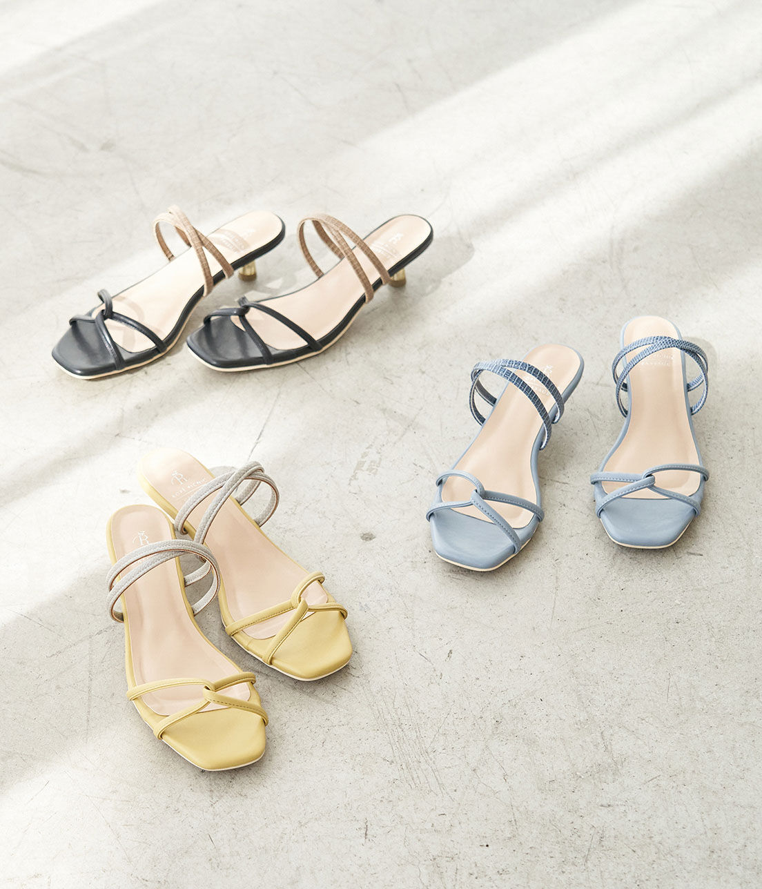 ROPE PICNIC PASSAGE「ダブルクロスキトゥンヒールミュール」|サンダル|