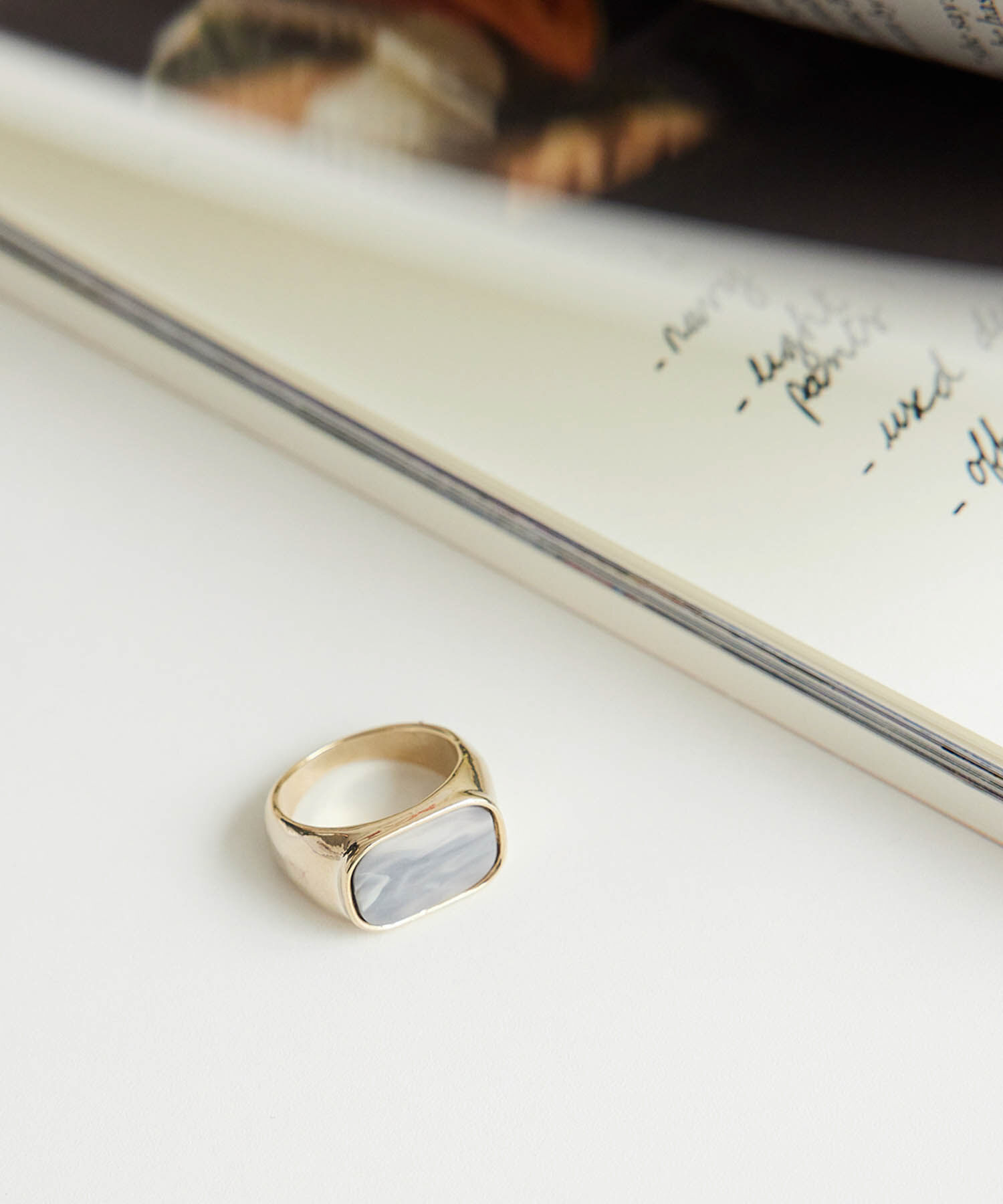 ROPE PICNIC PASSAGE「マーブルカラーリング」|リング|グレー(07)