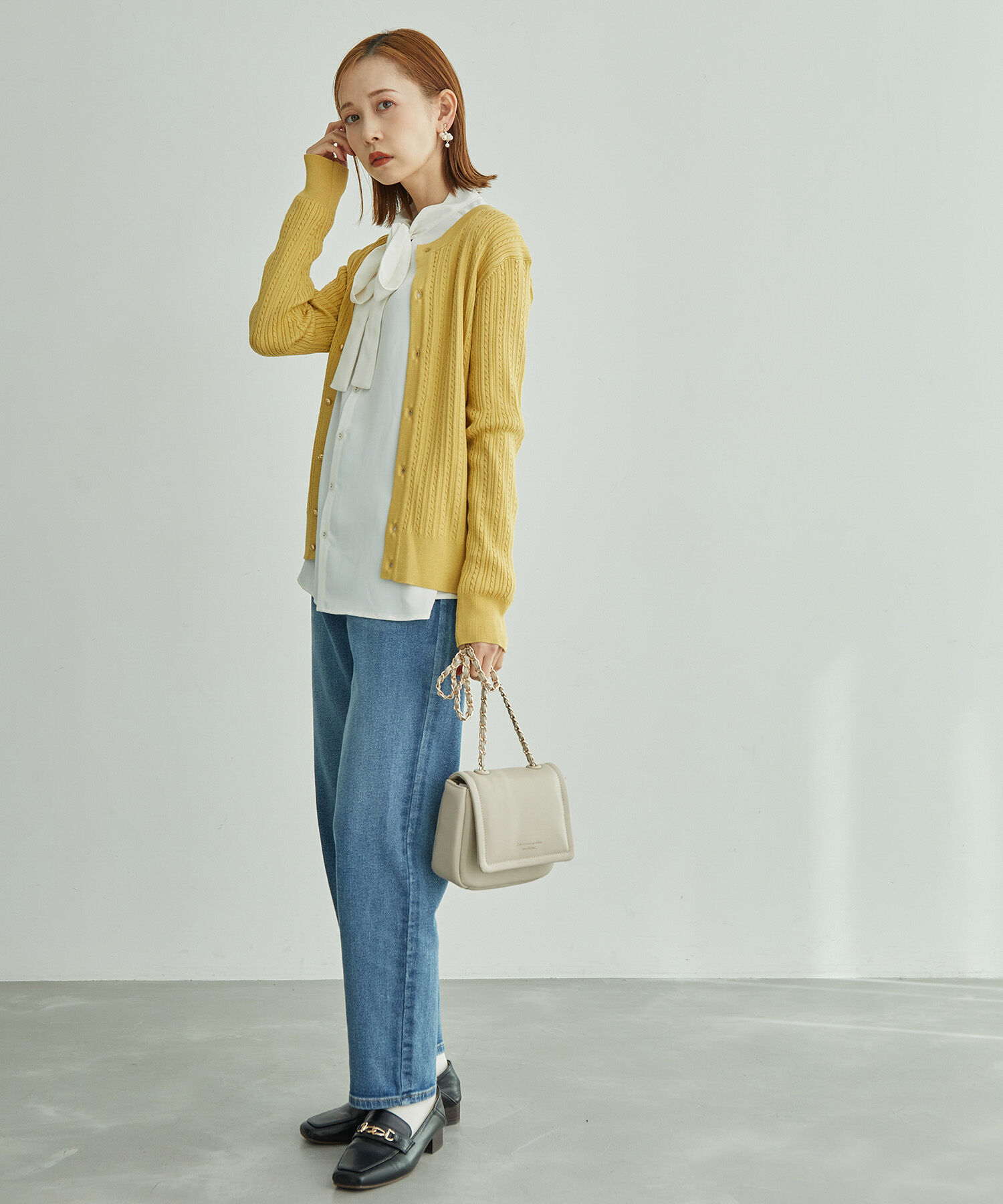 Rope&rsquo;Picnic「ミニケーブルニット金釦カーディガン」|カーディガン|