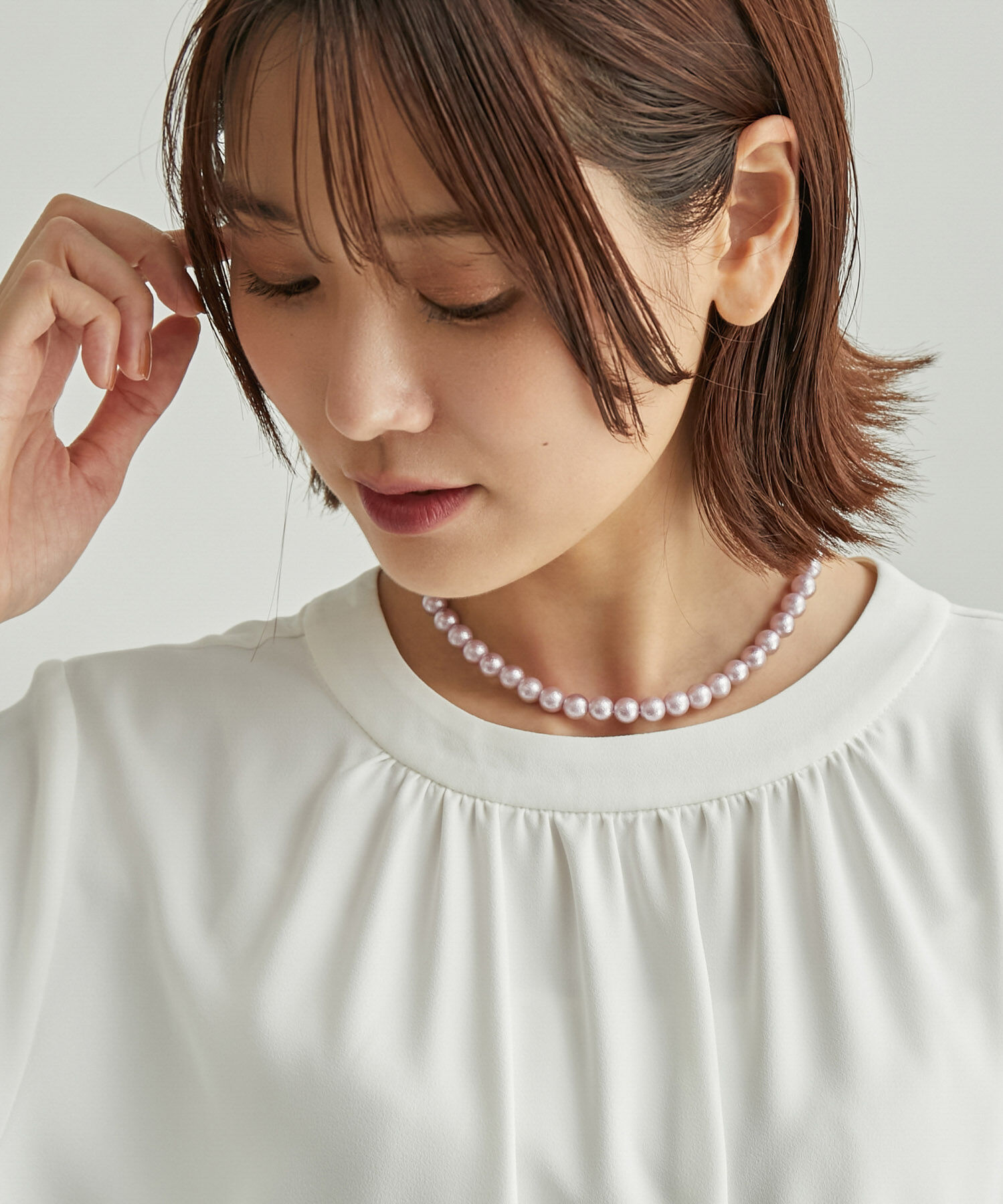 ROPE PICNIC PASSAGE「ホーニングパールマグネットクラスプネックレス」|ネックレス|ピンク系(65)