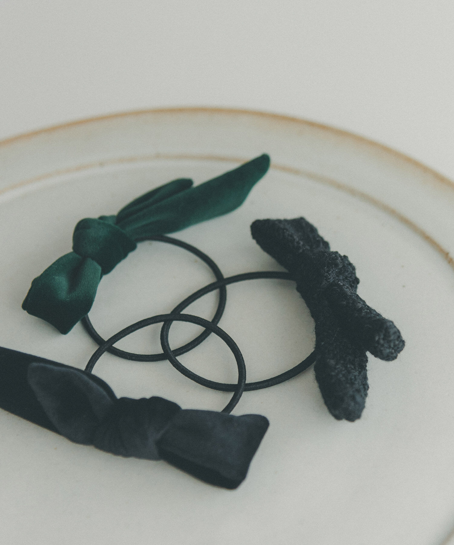 ROPE PICNIC PASSAGE「【KIBE AKEMI&times;ROPE'PICNIC】Velvet&tweed tieribbonpony」|ヘアゴム・シュシュ|