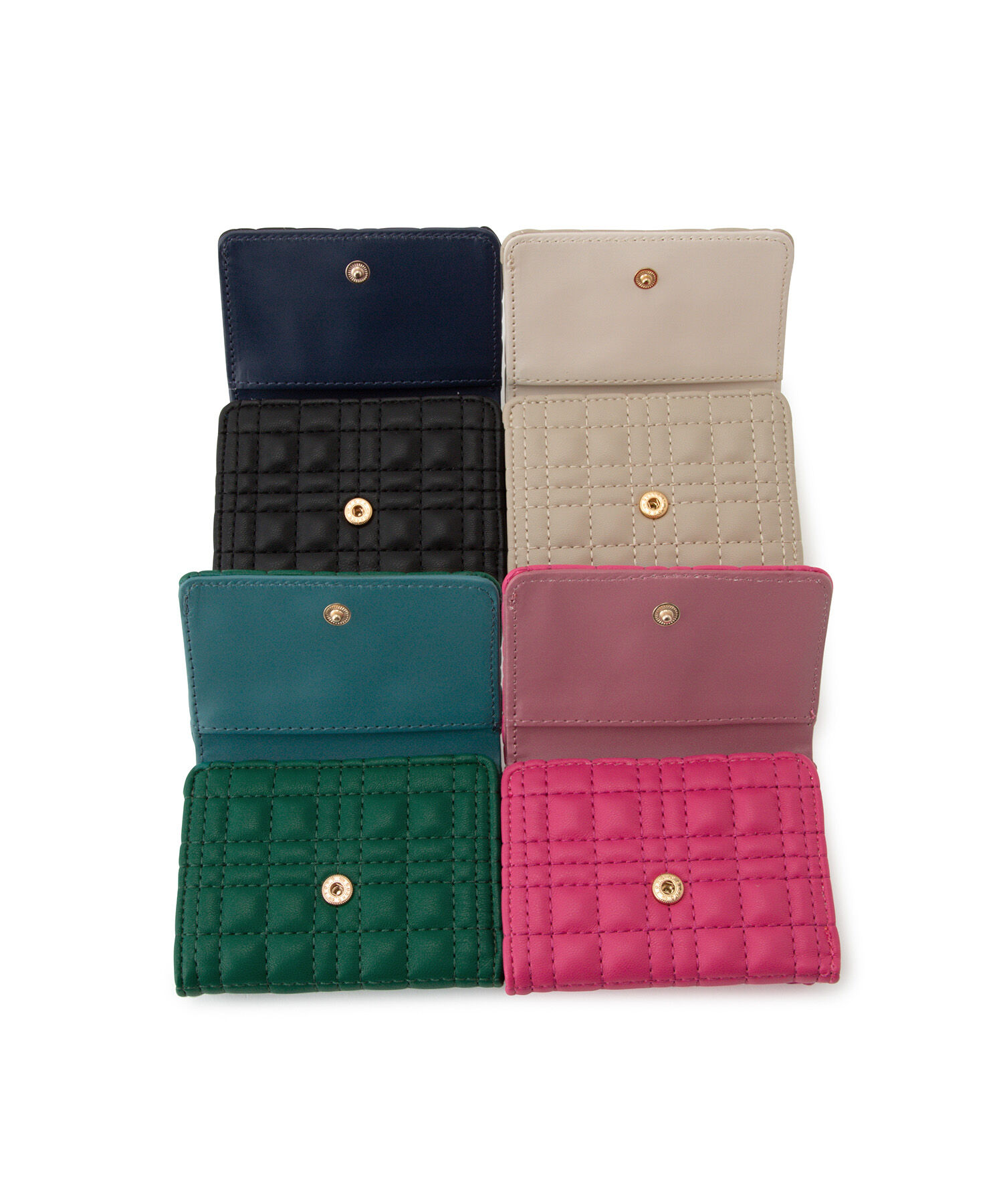 ROPE PICNIC PASSAGE「がま口キルティング三つ折りミニウォレット」|財布|