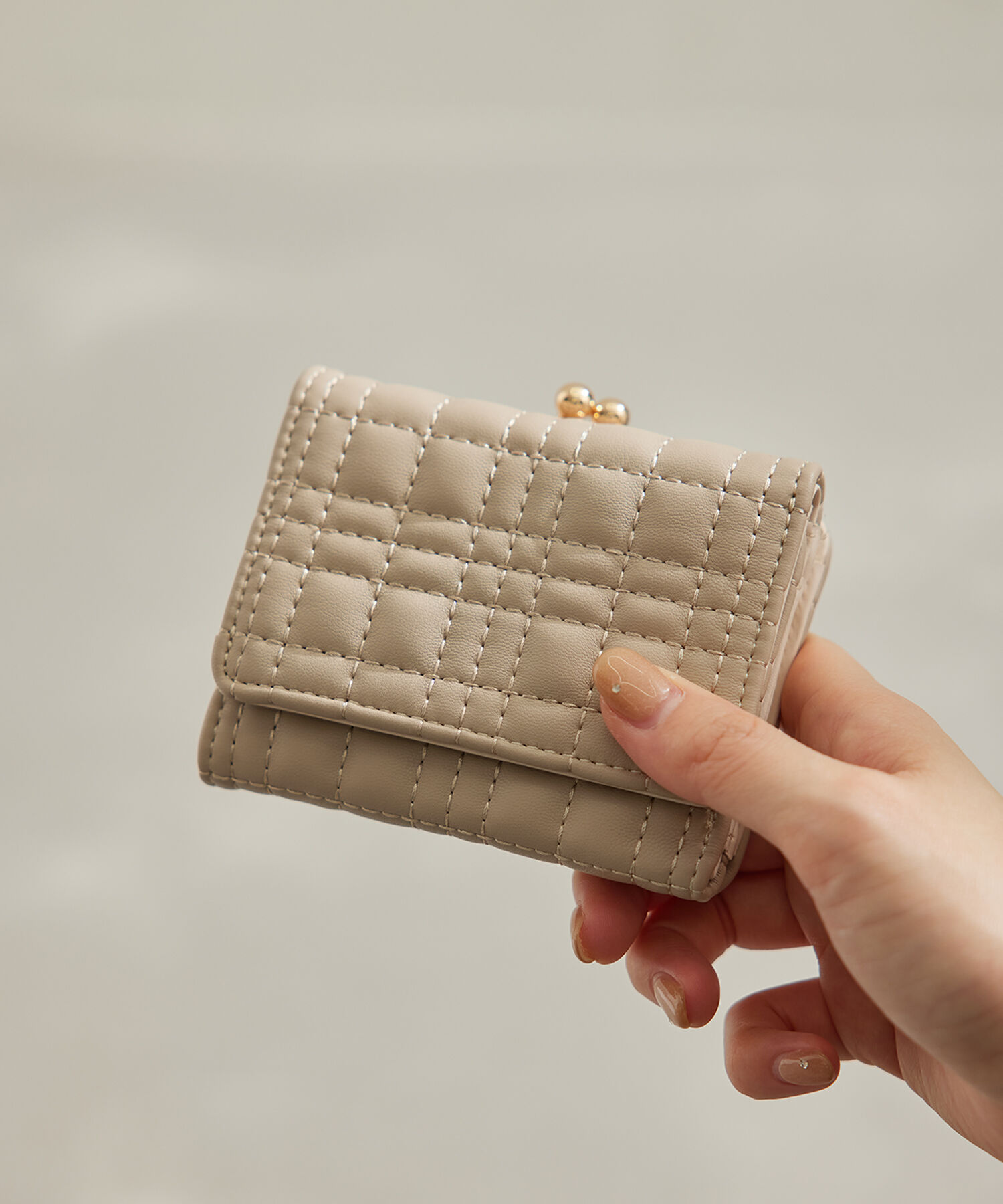 ROPE PICNIC PASSAGE「がま口キルティング三つ折りミニウォレット」|財布|