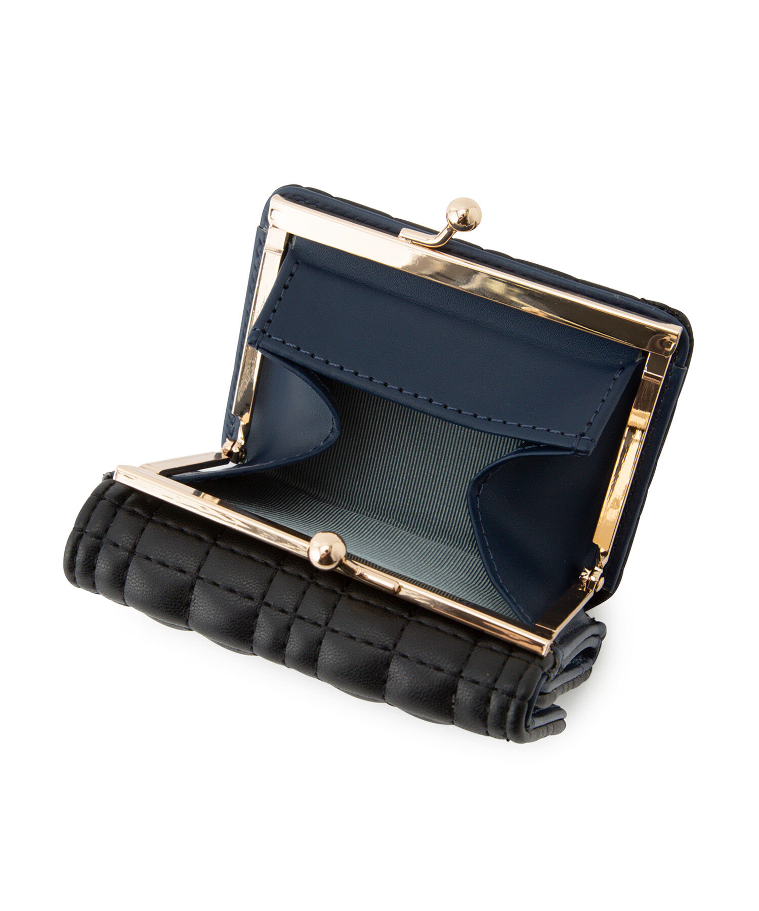 ROPE PICNIC PASSAGE「がま口キルティング三つ折りミニウォレット」|財布|