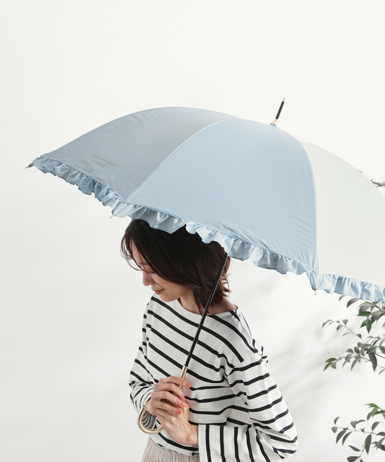 ROPE PICNIC PASSAGE「【Wpc.別注】晴雨兼用/遮光クラシックフリル長傘」|傘|サックス(48)